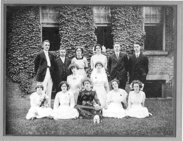 Class of 1913 posing in front of School No. 1